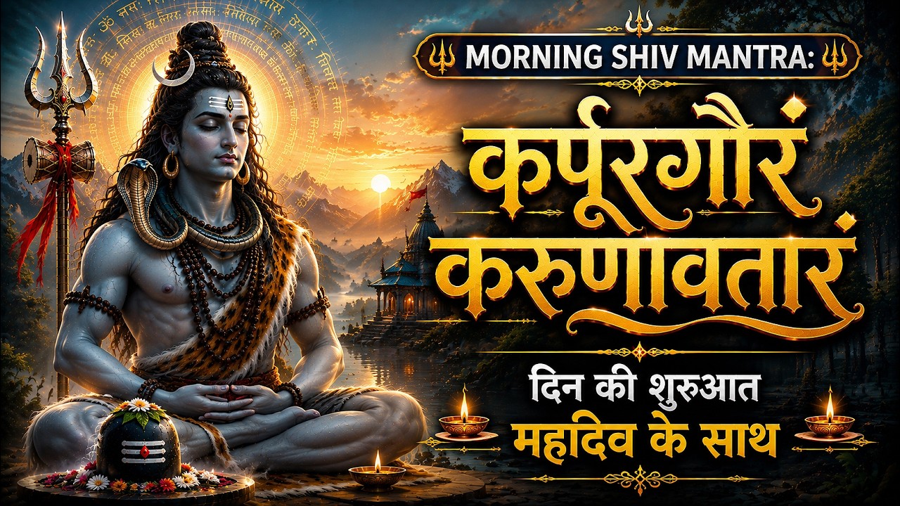 Morning Shiv Mantra: Karpur Gauram Karunavataram | दिन की शुरुआत महादेव के साथ | #bhajandhaara