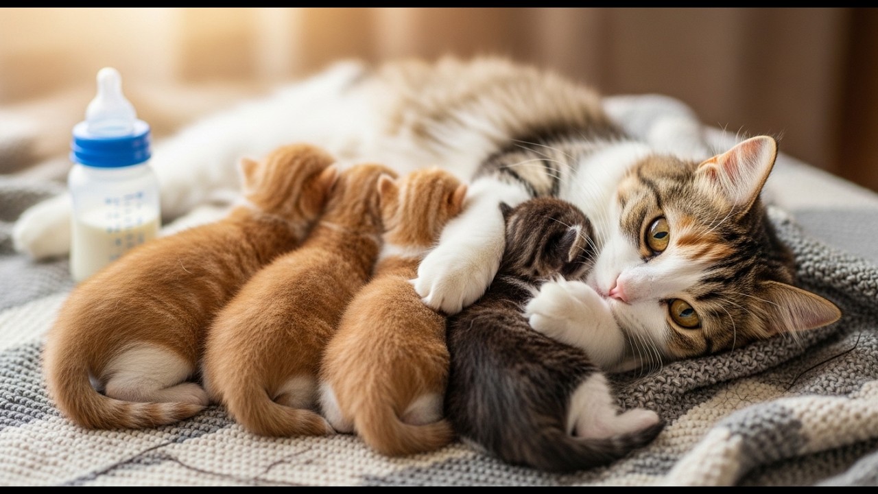 Mother Cat Proudly Shows Me Her 4 Tiny Kittens 🐱🐾 | Cutest Surprise Ever!​ 😍💛