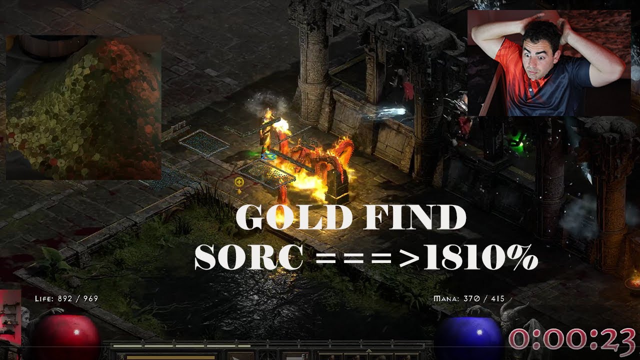 Gold find Sorc === 1810% Sub 1 min Trav run