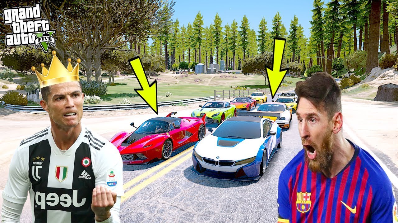 RONALDO VE MESSİ PAHALI SÜPER ARABALARLA YARIŞIYOR!(MESSİ AĞLADI) - GTA 5