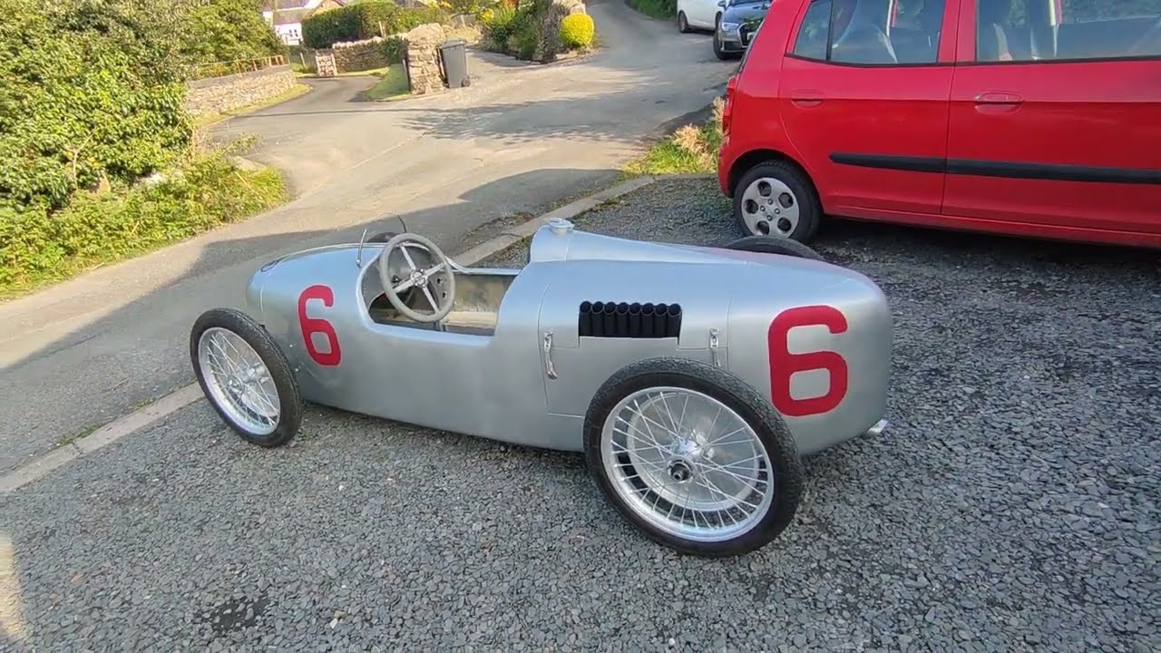 Cyclekart Auto Union type C out on the drive with added bling.