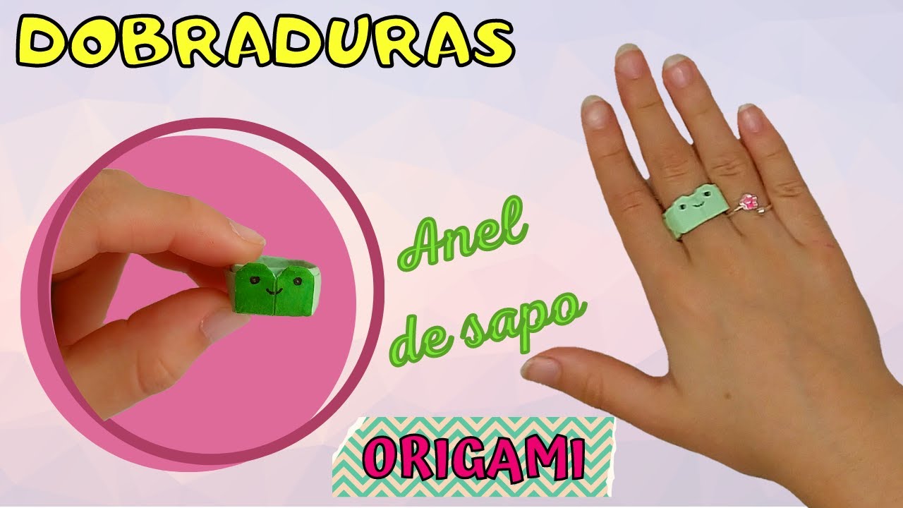 ANEL DE DOBRADURA DE SAPO - ORIGAMI - COMO FAZER ANEL DE PAPEL