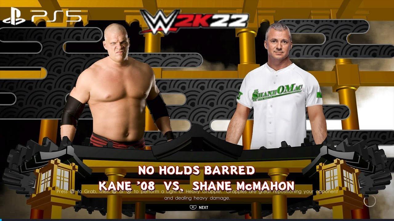 WWE 2K22 (PS5) - KANE vs SHANE MCMAHON GAMEPLAY | NO HOLDS BARRED MATCH: SURVIVOR SERIES 2003