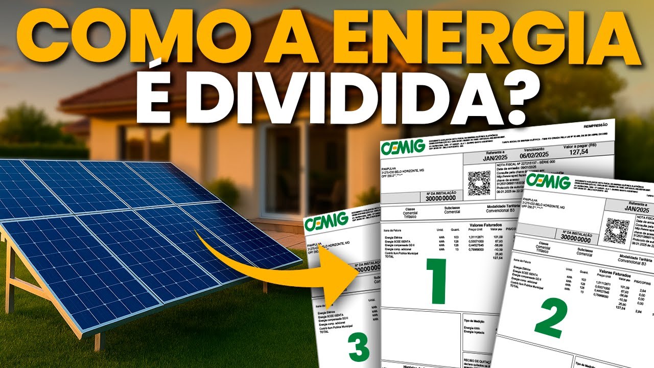 Como a ENERGIA SOLAR é dividida entre várias contas [NA PRÁTICA]