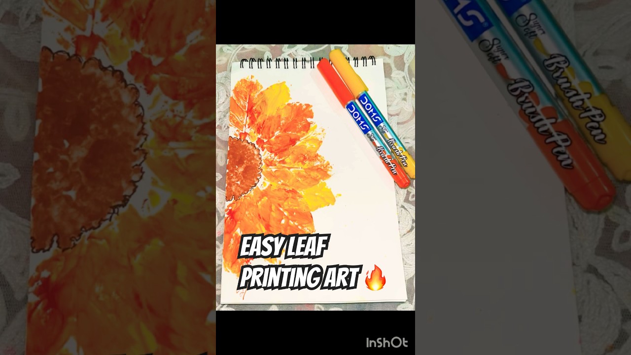 🌸🍂 Leaf Printing Flower Art | Easy & Beautiful Handmade Painting 🎨 #shorts #ytshorts #shortsfeed