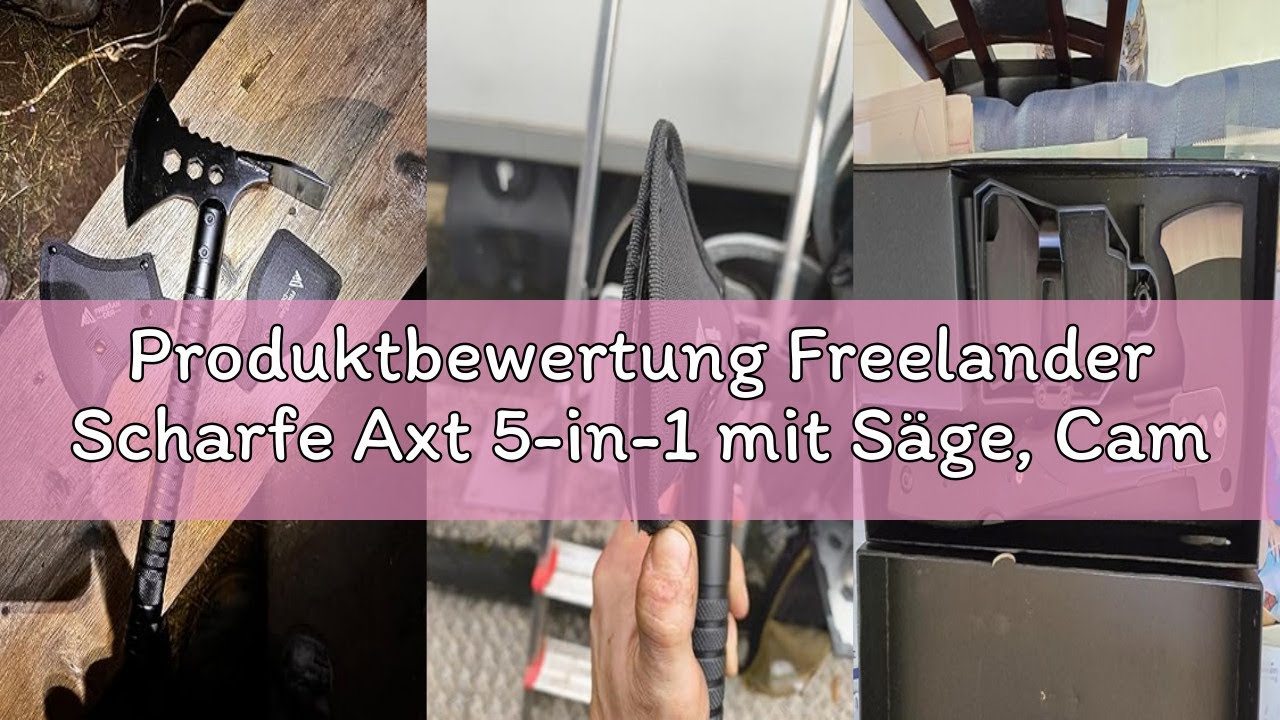 Produktbewertung Freelander Scharfe Axt 5-in-1 mit Säge, Camping Beil mit Scheide und Pfeife, 34CM C