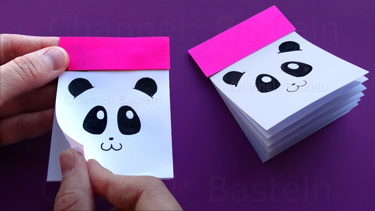 Block basteln mit Papier 🐼  Einfaches Geschenk selber machen