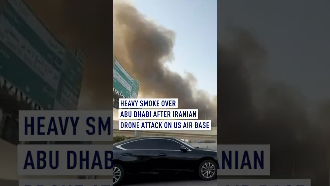 Smoke billows over Abu Dhabi after Iran attack on naval base