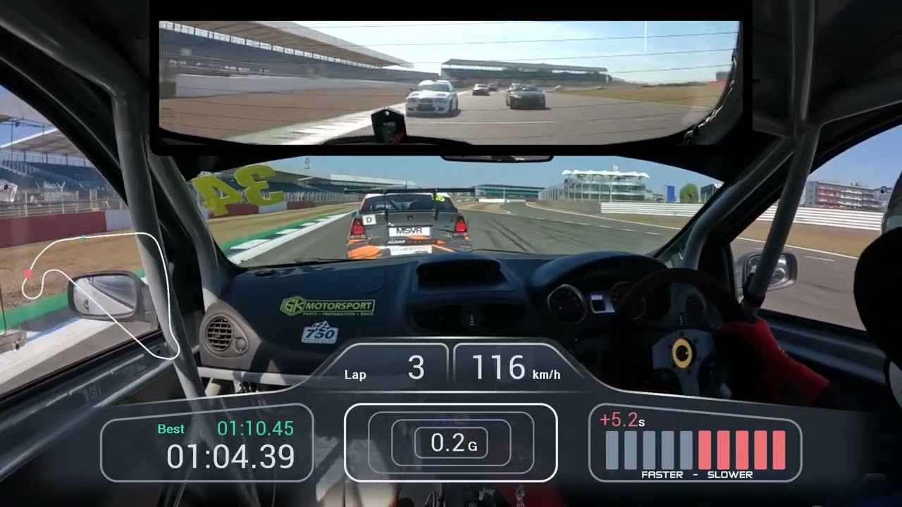Onboard Clubsport Trophy Silverstone National - Clio 200 - Malc Edeson & David Shead (inc REARCAM)