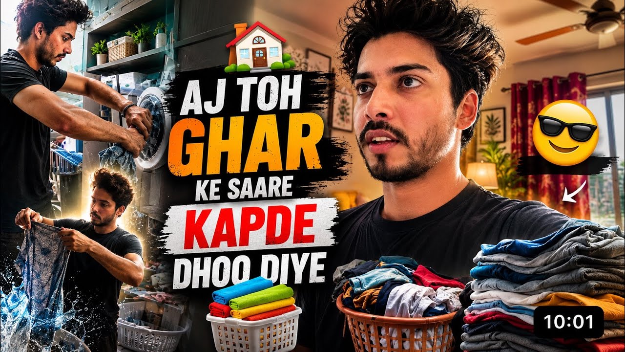 Aj toh ghar ke sare kapde🧺 dho dale🫧😮‍💨