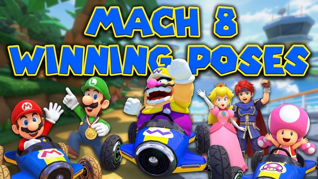 All Characters' Winning Poses - Mach 8 | Mario Kart 8 Deluxe