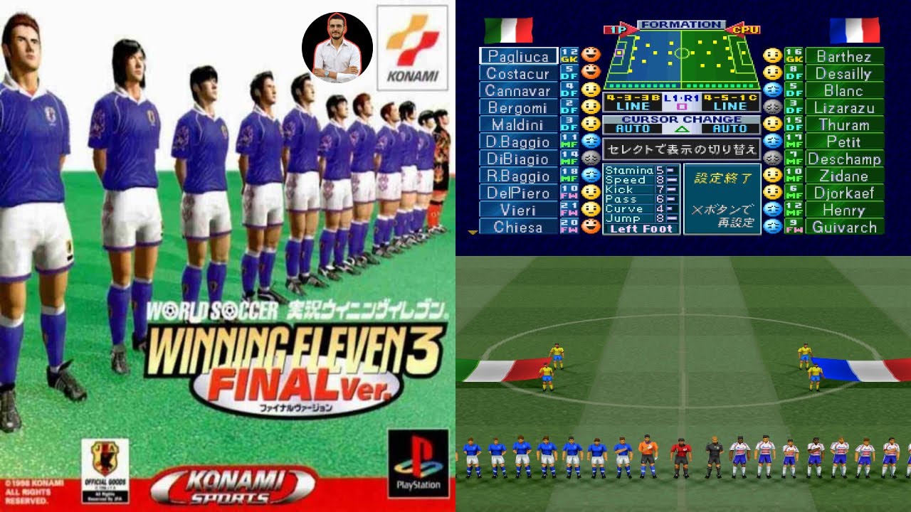 Italy vs France &ndash; Winning Eleven 3 Final Version (English) | HARD Gameplay PS1 (PlayStation 1)