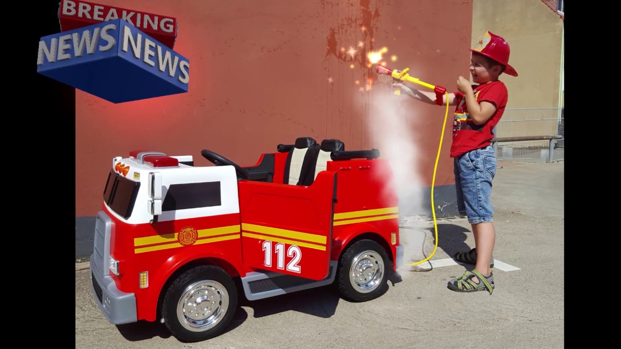 American Fire Truck 112 - 24V - 2x 120W Kinder Elektroauto (Kinder Feuerwehr)
