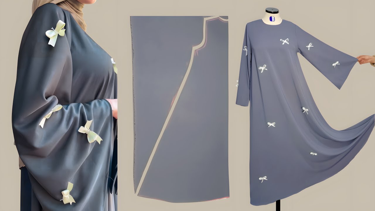 very easy to Cutting and sewing an abaya with simple steps for beginners 😍 Trend