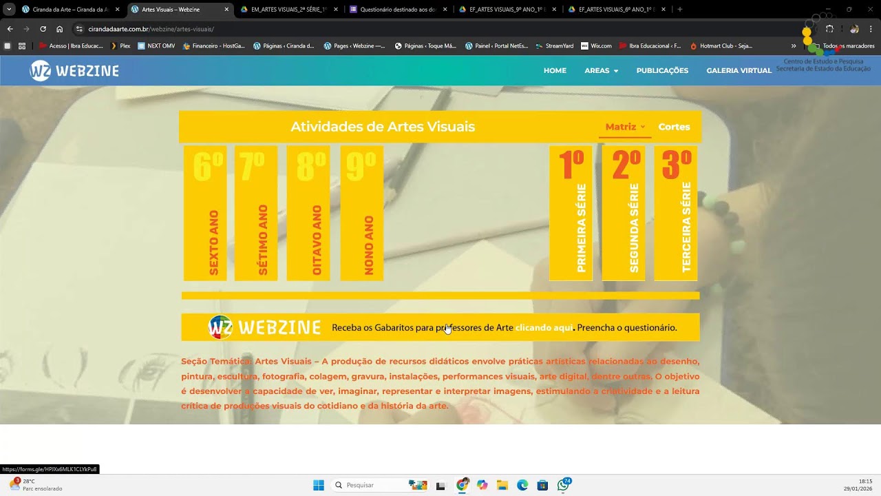 Live: Capacitação de Professores -  Componente Arte 1º Bimestre