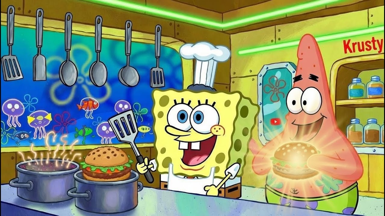 Krabby Patty Secret in 60 Seconds! 🍔🔥 SpongeBob and Patrick #spongebob #PatrickStar