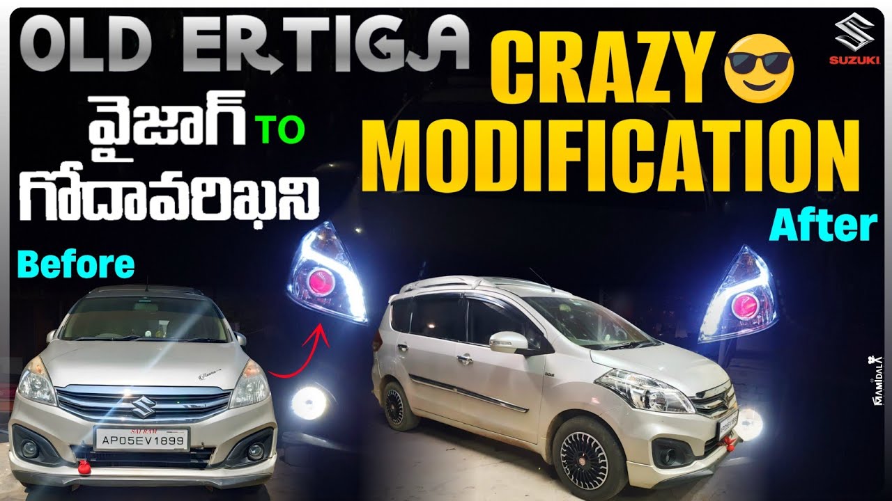 ERTIGA CRAZY MODIFICATION||ERTIGA OLD MODIFIED WITH PROJECTOR DRL