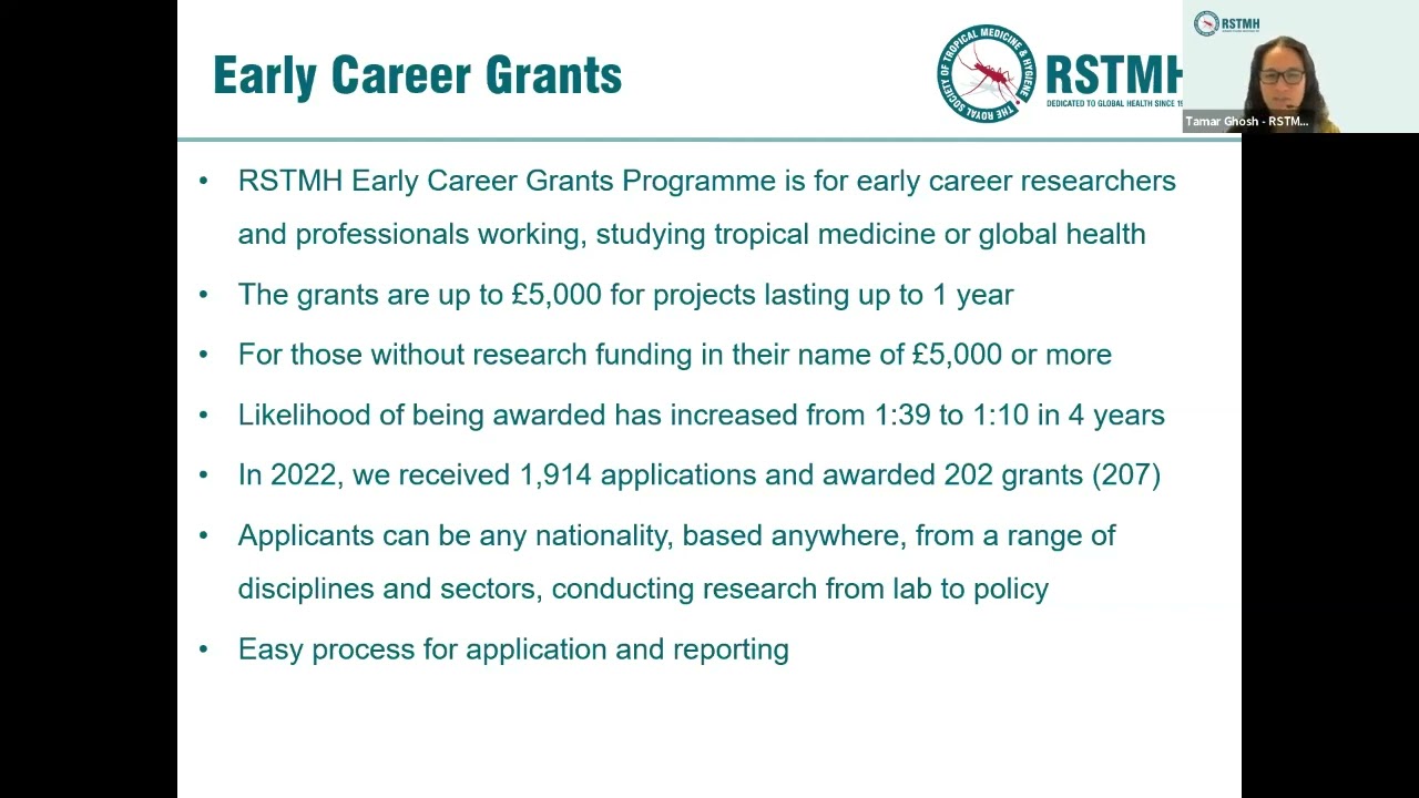 RSTMH 2023 Early Career Grants Programme Applicant Guidance Webinar