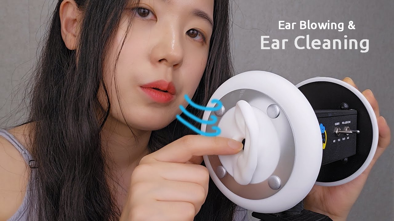 ASMR Ear Cleaning with Fingers & Ear Blowing | The sound like Rain, 1 Hour (No Talking)