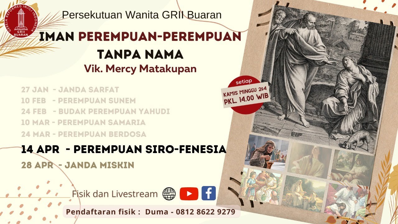 Persekutuan Wanita GRII Buaran | Seri Iman Perempuan-Perempuan Tanpa Nama-6 | Perempuan Siro Fenesia