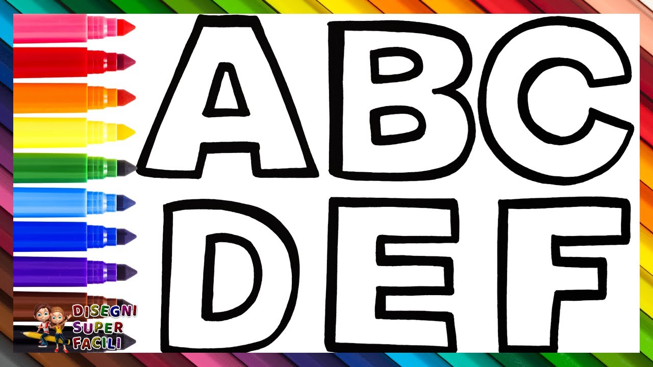 Disegnare e Colorare l'Alfabeto 🔠🔡🌈 Impara le Lettere e i Colori 🇦-🇿 Disegni per Bambini