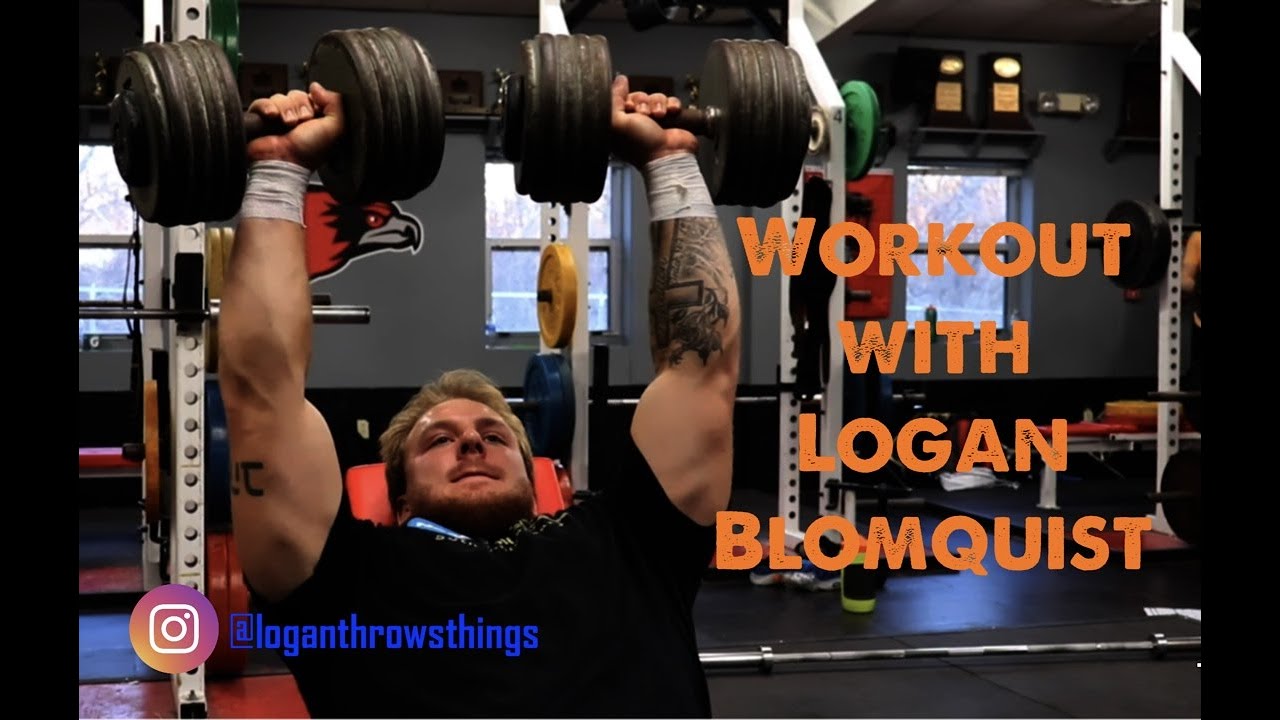 Workout session with hammer thrower Logan Blomquist