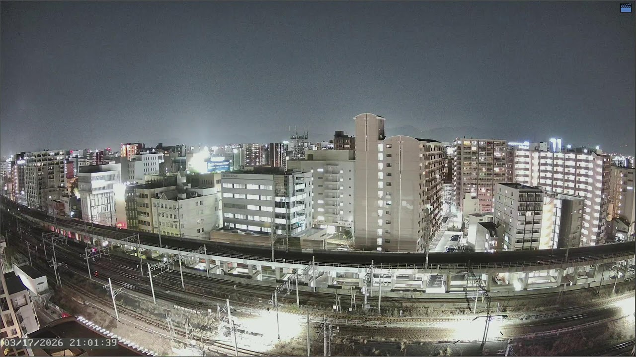 福岡・博多駅 ライブカメラ｜九州新幹線下り｜JR九州・鹿児島本線｜JR西日本・博多南線｜福岡の天気｜福岡の空 | 黄砂、花粉