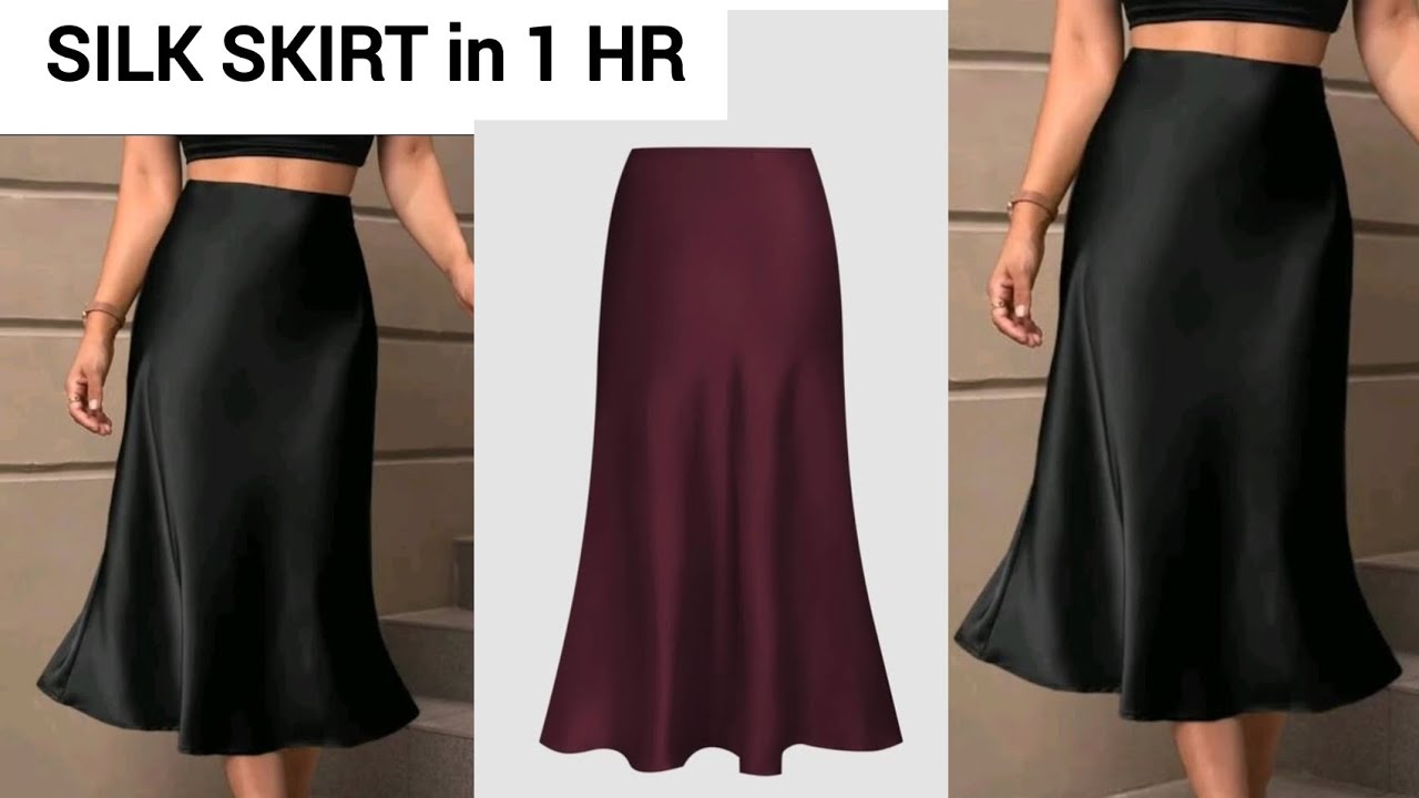 Sew This VIRAL Satin Skirt in 1 Hour! | DIY Green Silk Skirt with No Pattern (Beginner Friendly)