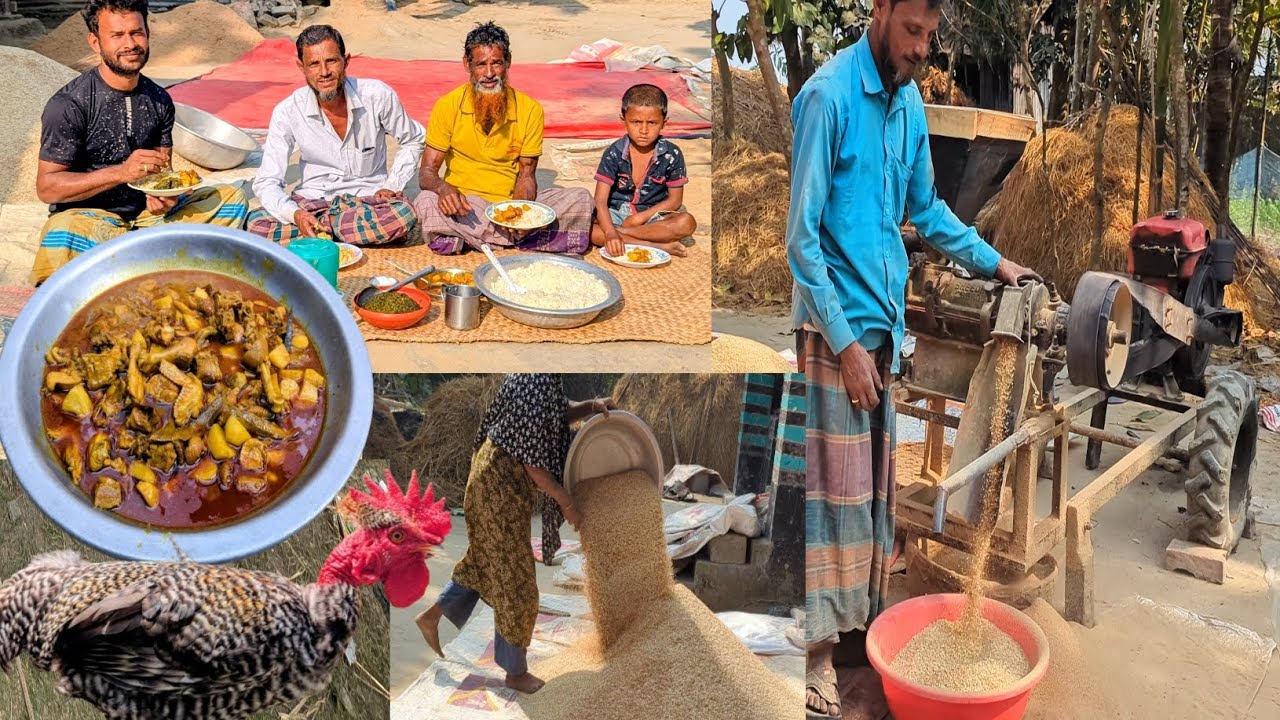 নতুন ধান  বানাইয়া, নতুন চালের ভাত, দেশির  রাওয়া  দিয়ে খেলাম  খুব মজা #villagecooking  