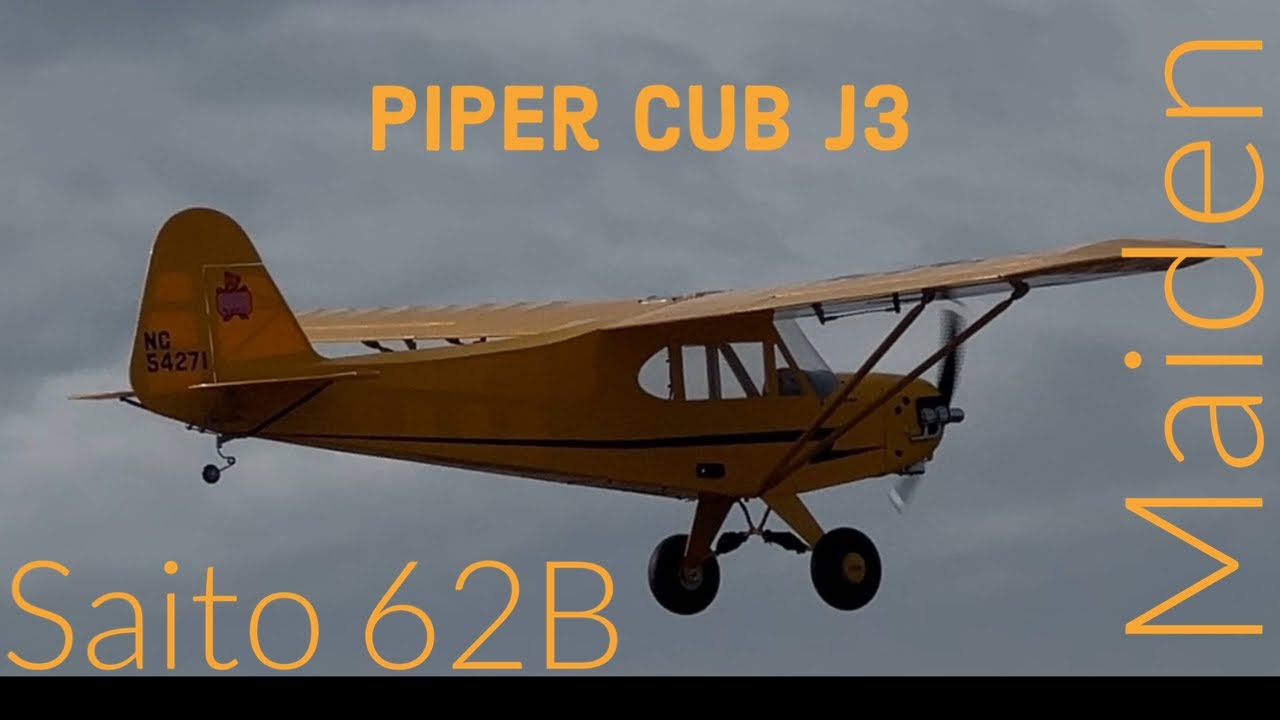 Phoenix models Piper Cub J3 84” wingspan with Saito FA62b 4 stroke Nitro