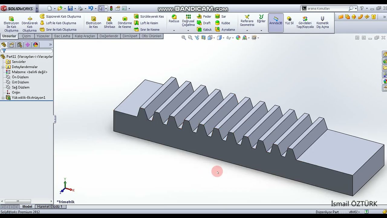 SolidWorks İle Kremayer Dişli Çizimi