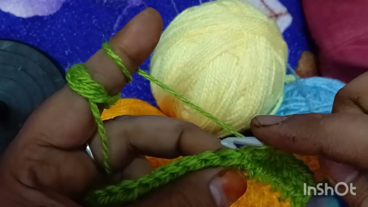 1 year baby girl k liye crochet ka colour full frock/ part   1