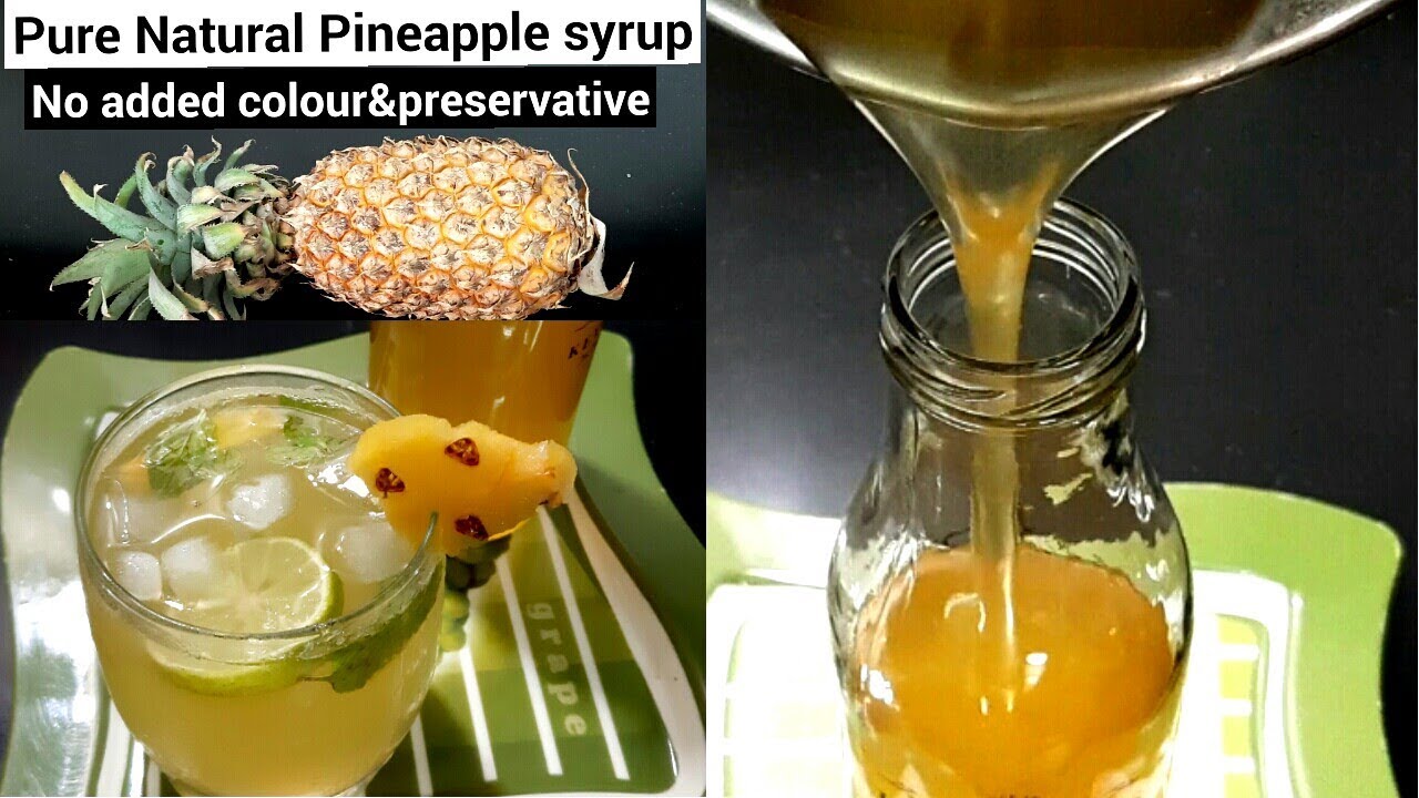 Fresh Homemade Pineapple Syrup Recipe,NO Preservatives and Colours - अनानास शरबत बनाने की विधि