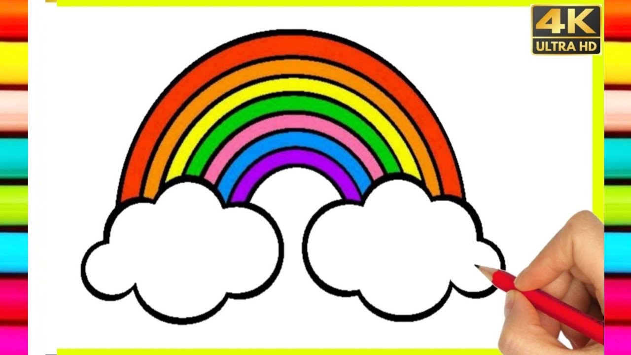 How to draw cute rainbow 🌈|| Drawing, Painting & Coloring For Kids and Toddlers Child Art#art #kids 