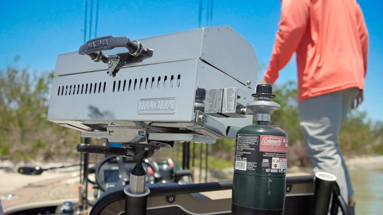Compact Boat Grill Fits in Your Rod Holder! (Magma Cabo Grill)
