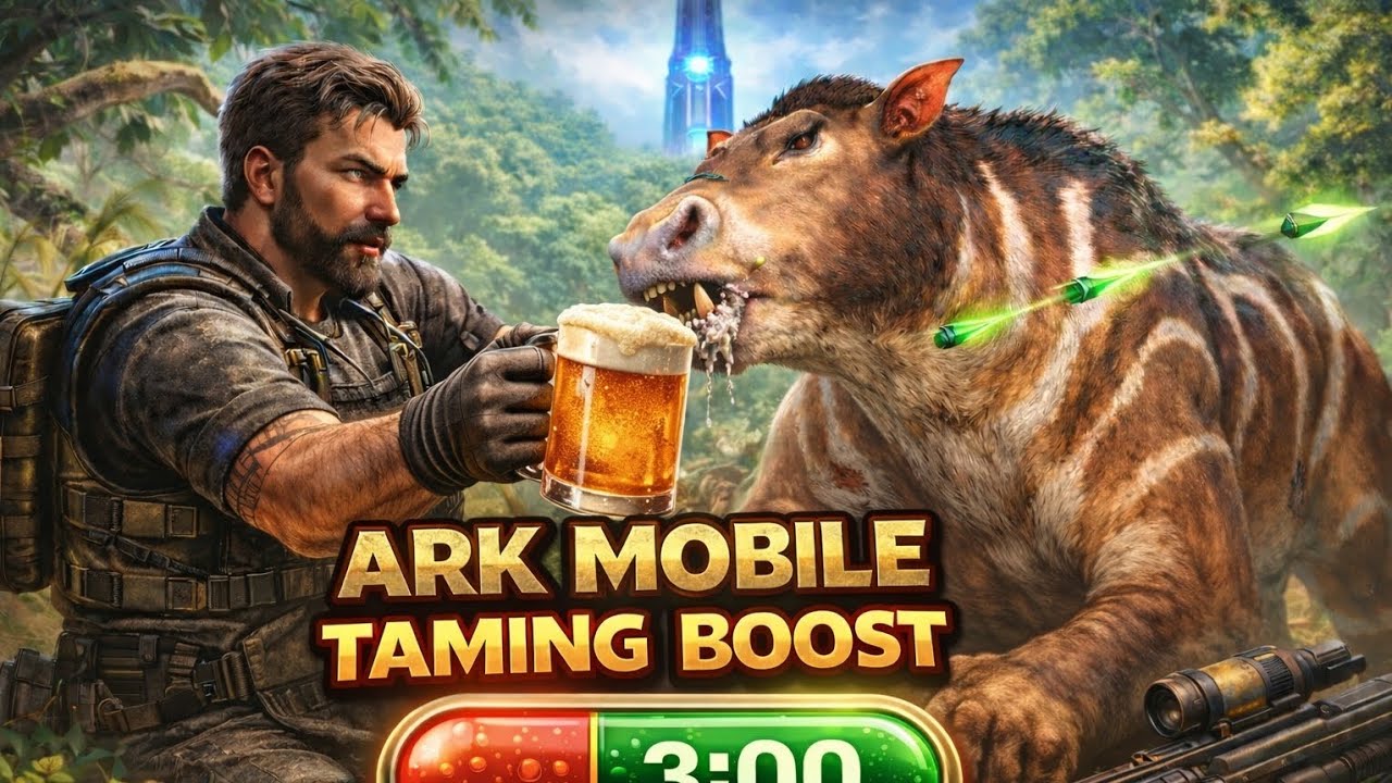 PASSIVE TAMING (CHALICOTHERIUM)!ဘီယာကြိုက်တဲ့အကောင်ကိုဘီယာနဲ့ဖမ်းမယ်!Ark Mobile Ultimate The Island 