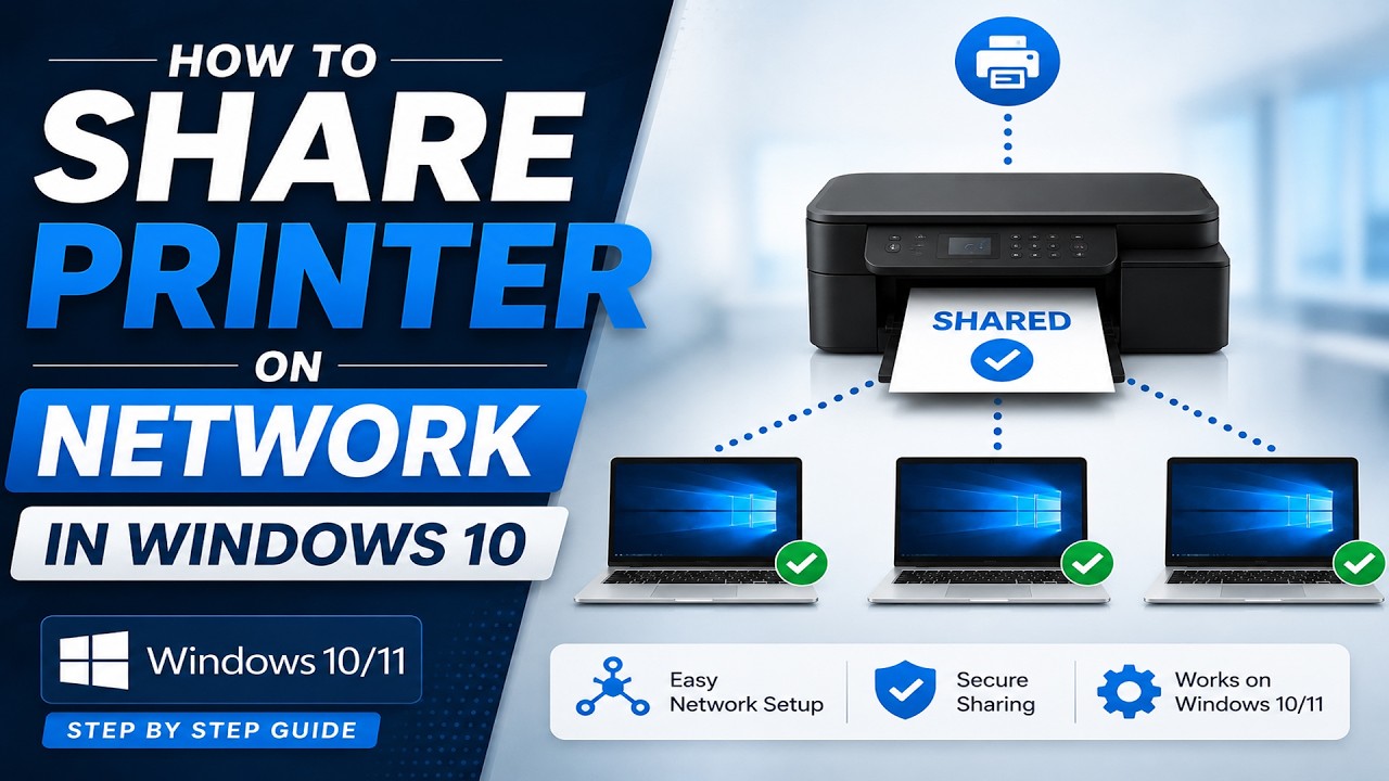 How To Share Printer On Network In Windows 10 | Share a Printer on Windows 10/11