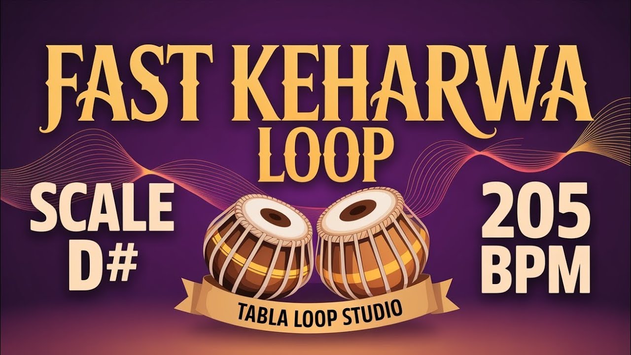 Taal Keharwa Loop for all Songs | 205 BPM | D# Kali 2 | Bhajans, Songs #rhythm #tablaloopstudio