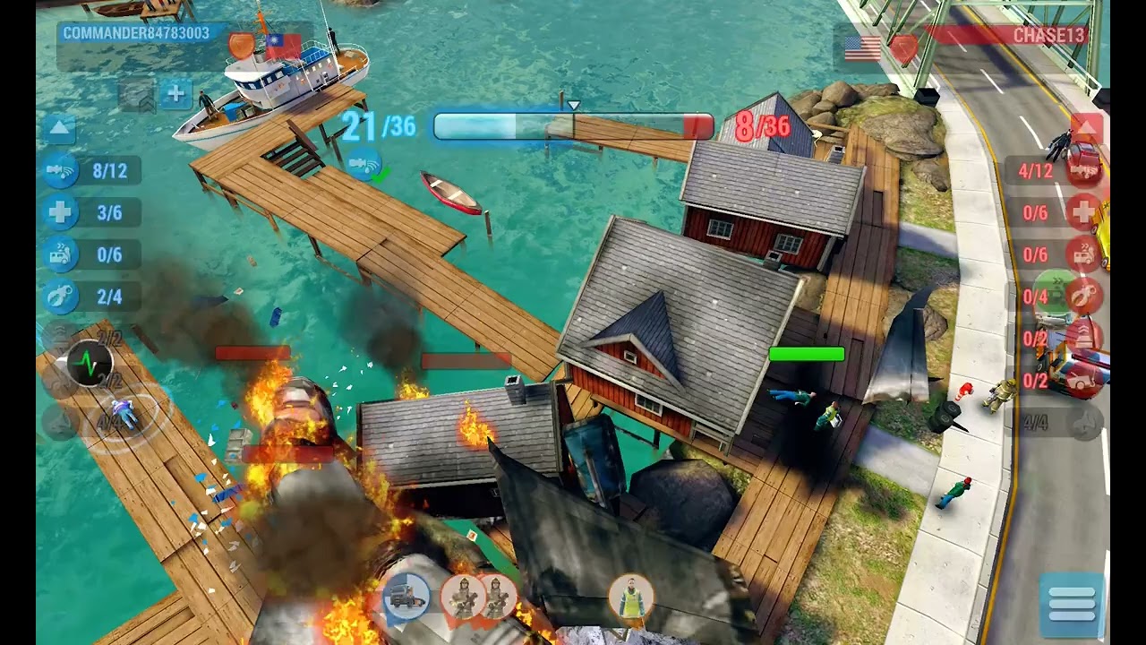 Emergency HQ, Hero Level 142, 1 vs 1 Mission, Emergency landing at the fishing port