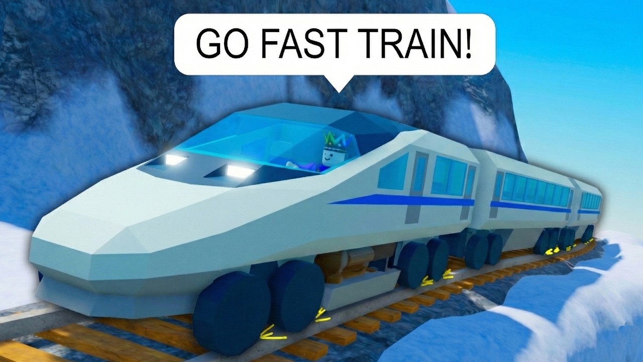 I Drive FAST Train on Roblox BUT Go UP the HIGHEST Mountain At HIGH SPEED