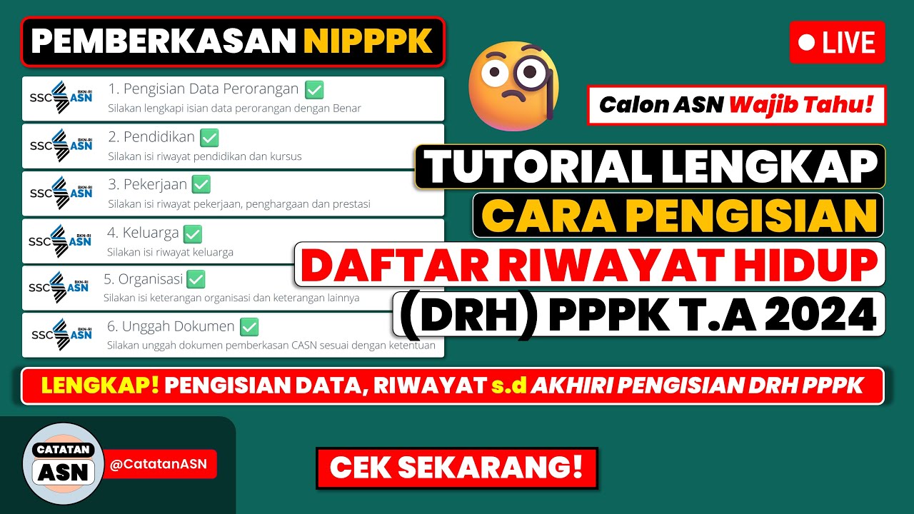 TUTORIAL LENGKAP CARA PENGISIAN DRH PPPK - Syarat Pemberkasan dan Penetapan NIPPPK