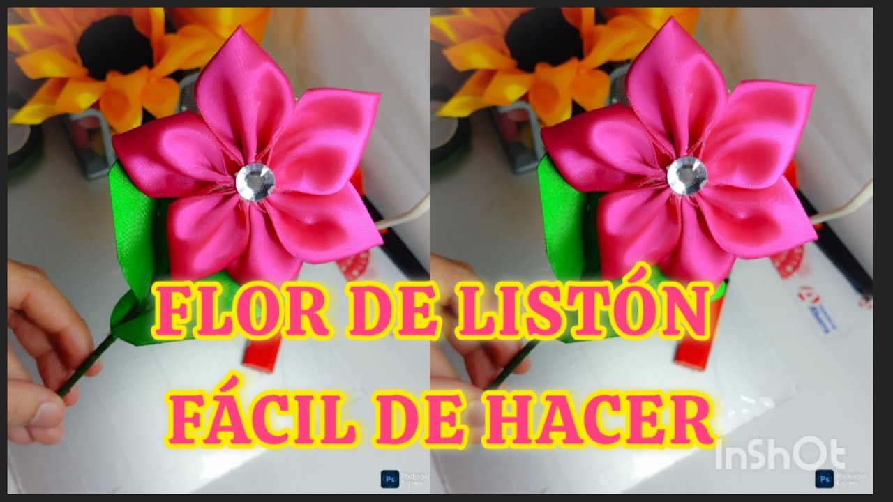 Flor de list&oacute;n f&aacute;cil de hacer #flowers #floresdeliston #easy  #arreglosflorales #ramos #turorial