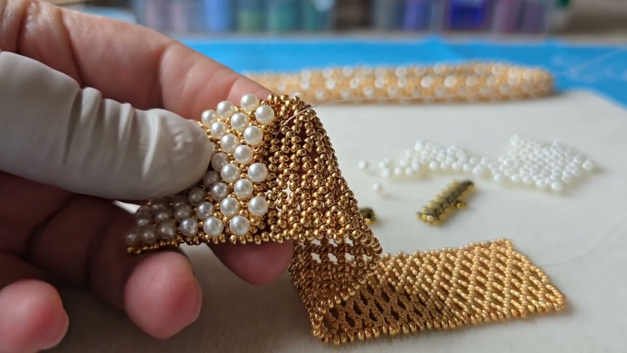 комплект бисер и акриловый жемчуг жгут и браслет #handmadebeads #jewelry #diy #бусины