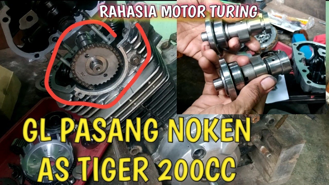 RAHASIA MOTOR TURING,Gl black engine pasang noken as tiger dan roler rra