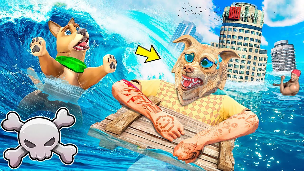 MI AMIGO Y YO SOBREVIVIMOS AL TSUNAMI ! &iquest;C&Oacute;MO SOBREVIVIR AL FIN DEL MUNDO? - DESAF&Iacute;O EN GTA 5 ONLINE