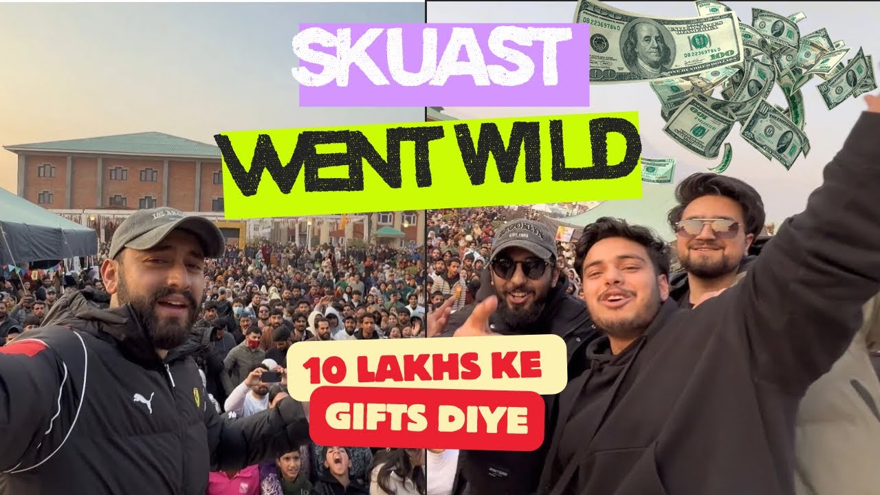 SKUAST FEST GONGUL MAI SABSE BADA GIVEAWAY😱 | Unreal Crowd Energy ❤️ #vlog #skuast #kashmir #viral 