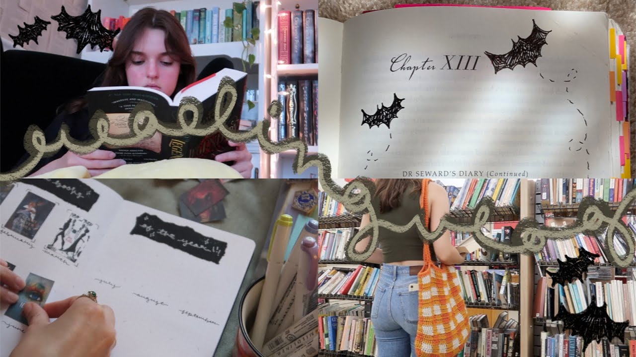 READING VLOG🦇| reading dracula, second-hand book shopping, and bullet journaling!