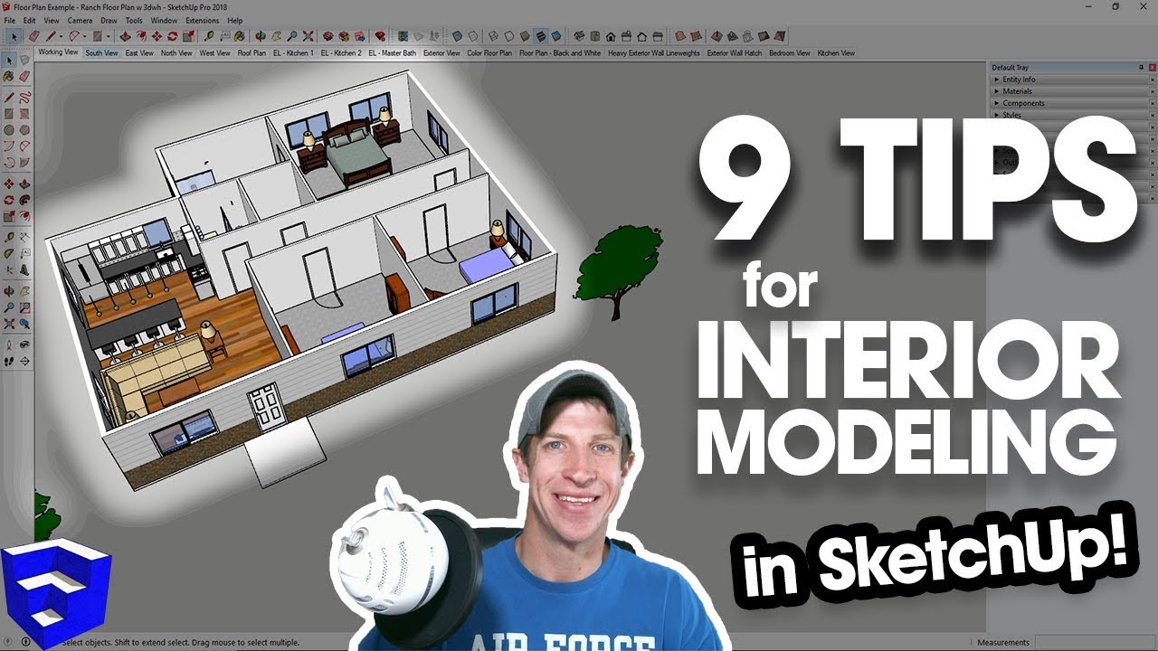 9 TIPS FOR MODELING HOUSE INTERIORS in SketchUp!