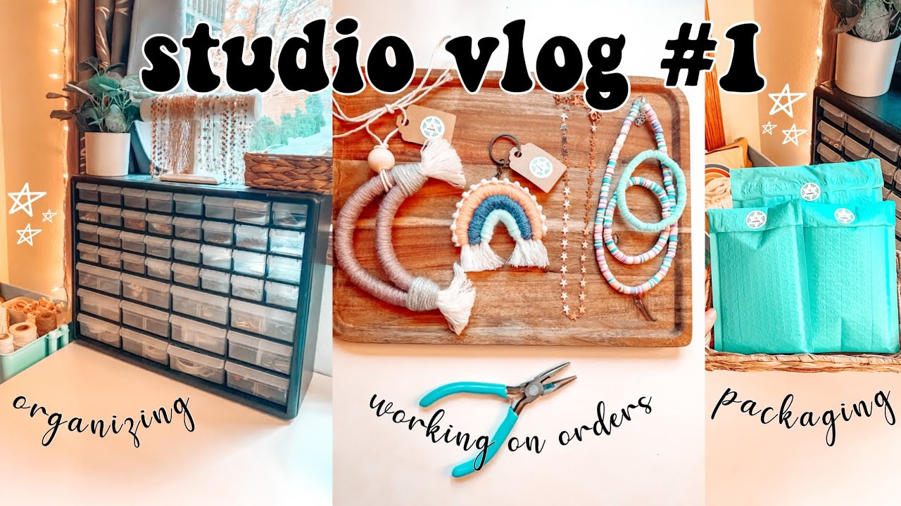 Studio Vlog #1: packaging orders, organizing, working on new products!