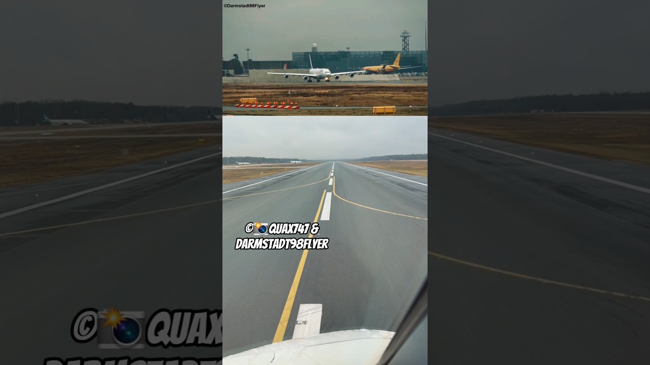 ✈️ Double Perspective A340-313 Lufthansa Take-Off #d98flyer #frankfurtairport #lufthansa